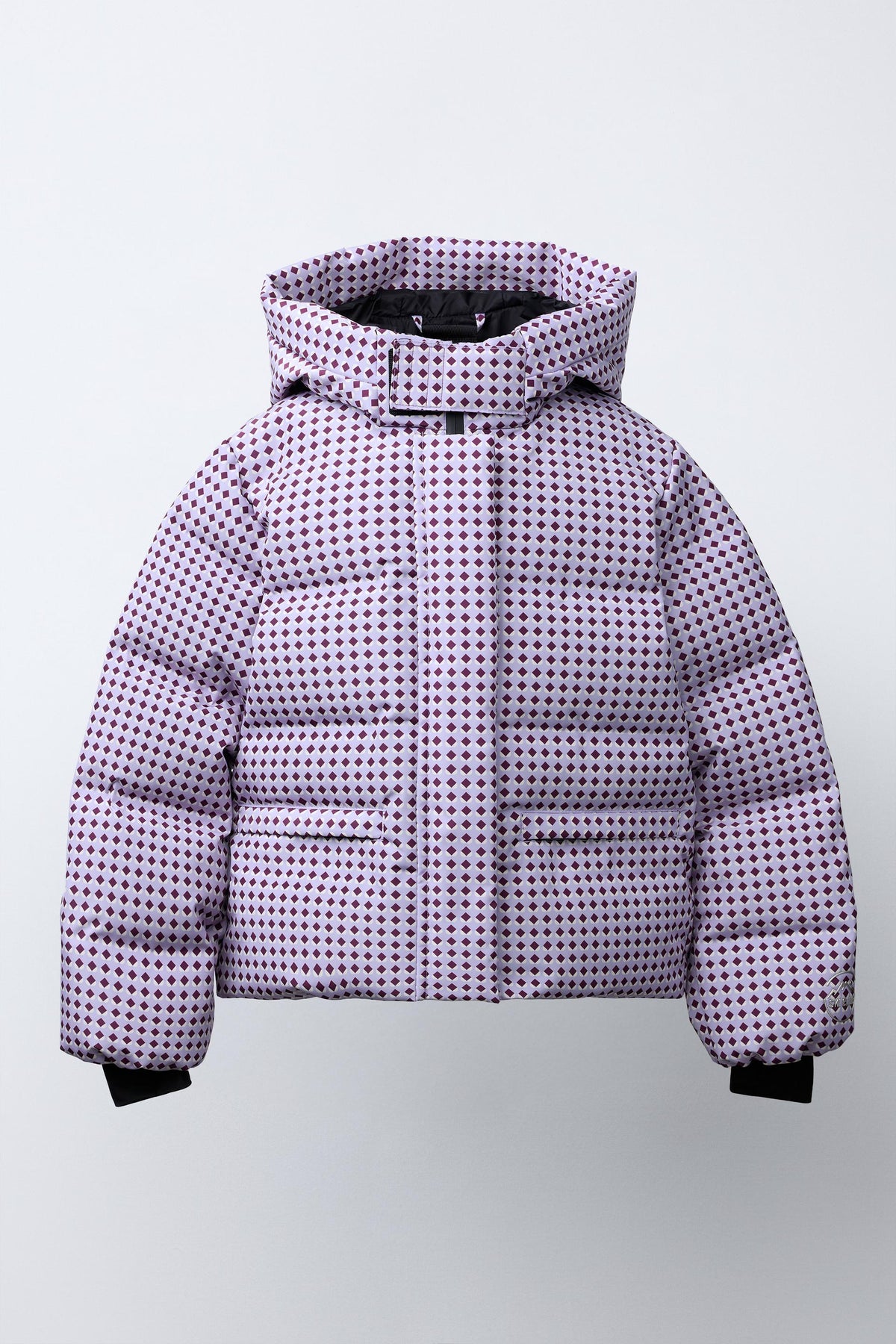 Down Feather Geometric Puffer Jacket - Image 1