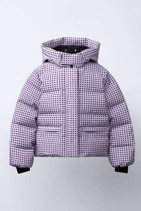 Down Feather Geometric Puffer Jacket - Image 1