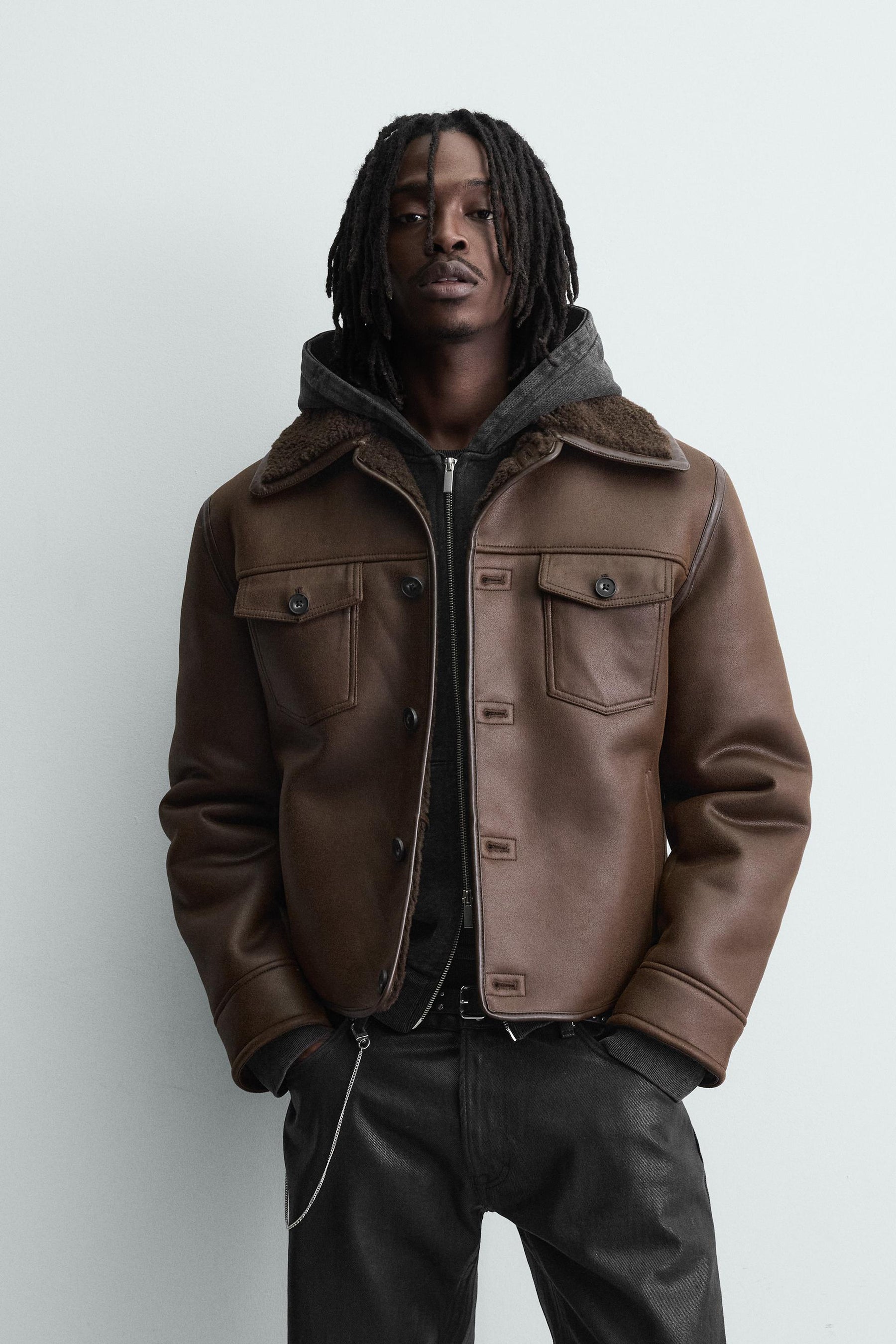 DOUBLE-FACED FAUX SUEDE JACKET - Image 2