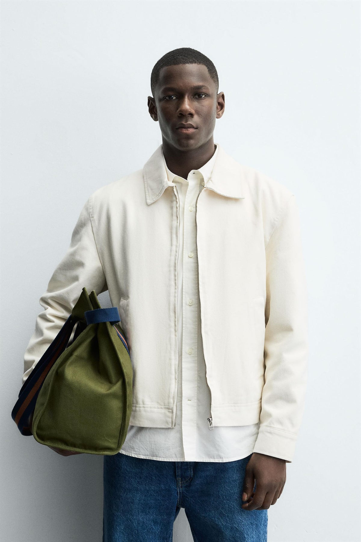 TEXTURED ZIP-UP OVERSHIRT - Image 2