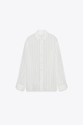 Striped cotton-silk shirt