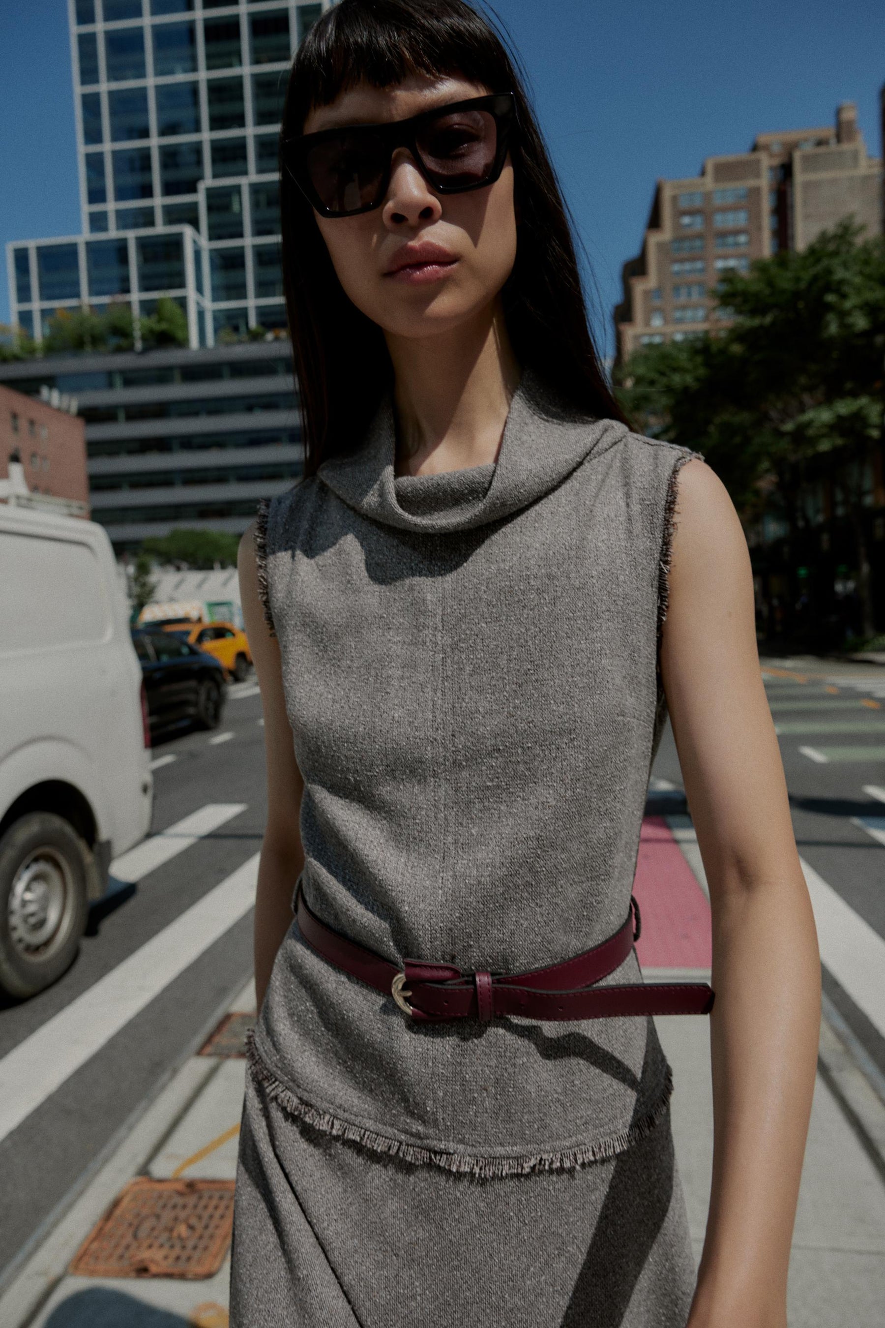 BELTED STRUCTURE MIDI DRESS - Image 3