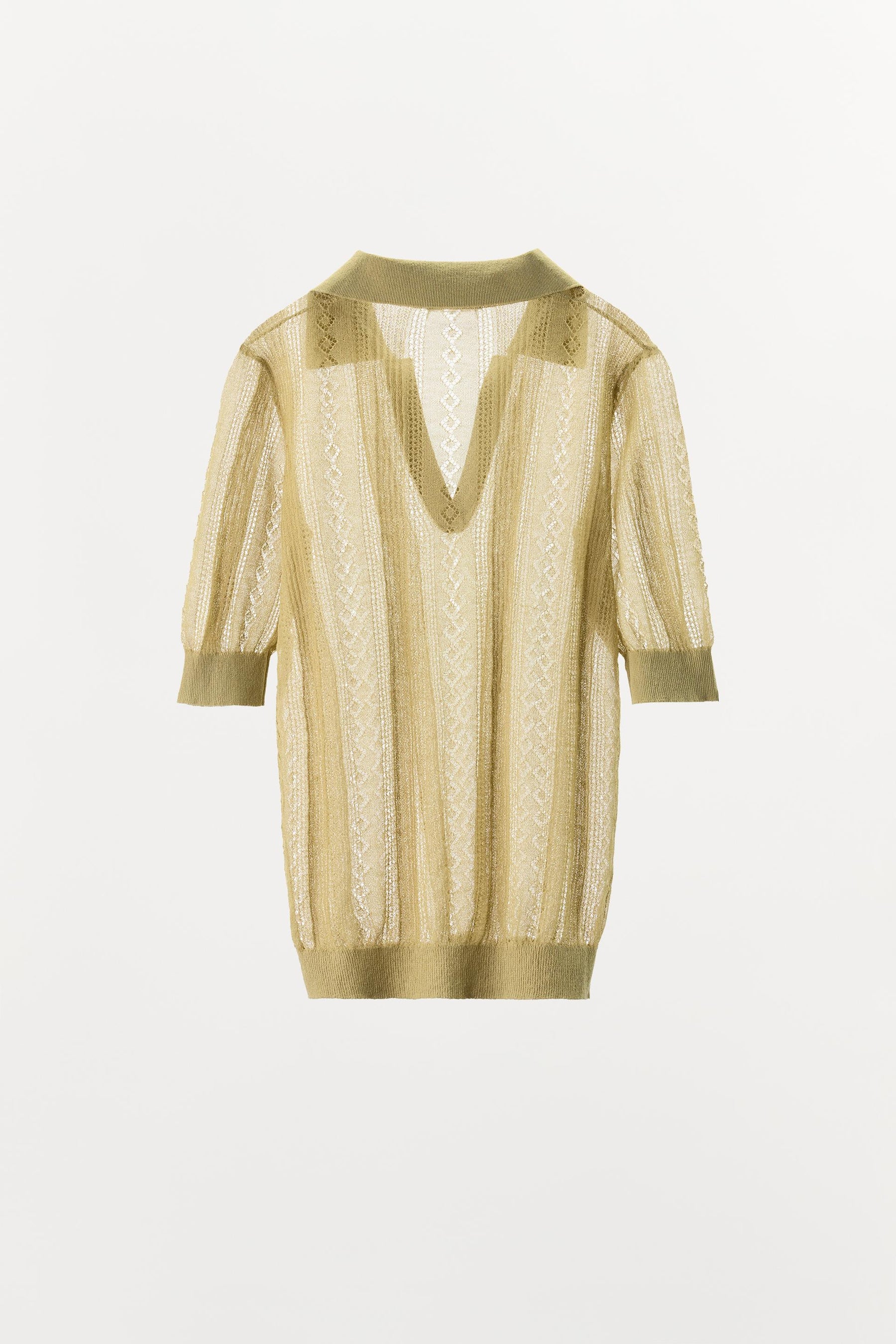 CUTWORK KNIT POLO