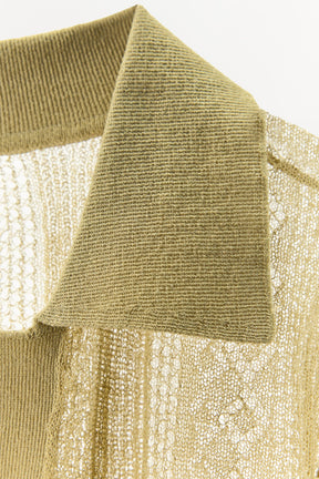 CUTWORK KNIT POLO