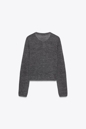 METALLIC THREAD BUTTON CARDIGAN - Image 3