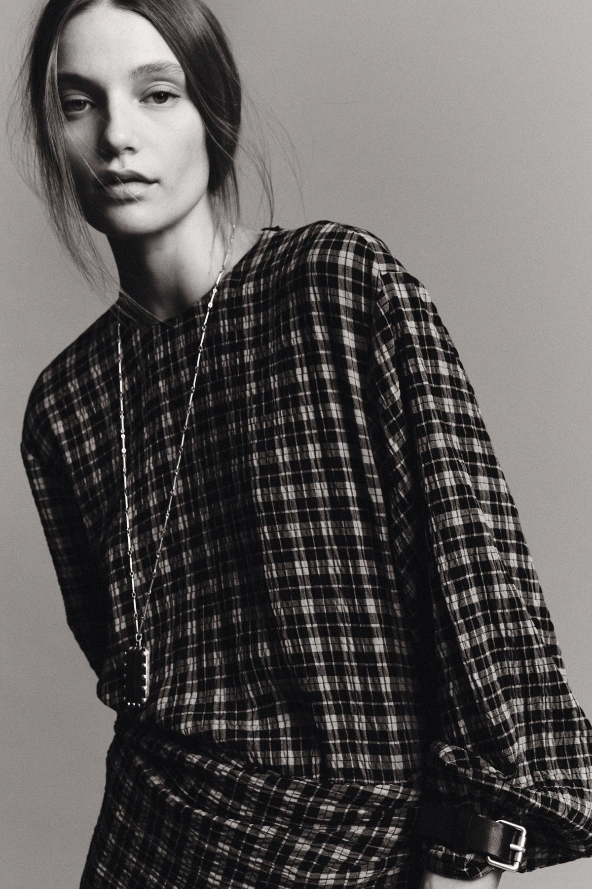 Check Shirt with Scarf