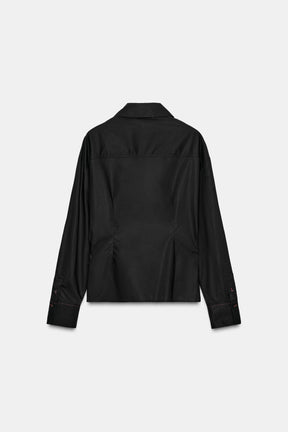 Pleated Poplin Shirt