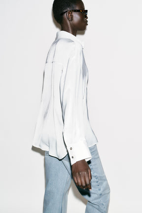 SATIN CONTRAST BUTTON SHIRT