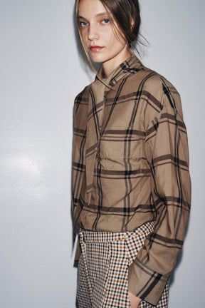 Scarf Collar CHECK SHIRT