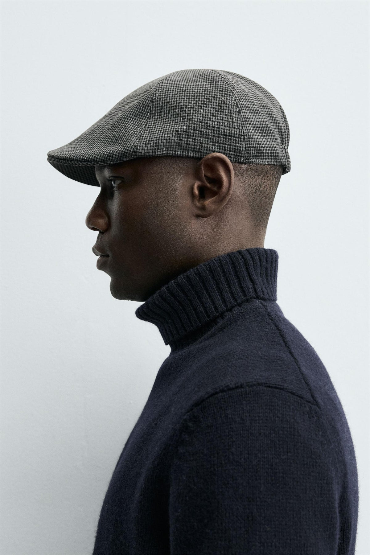 FLANNEL HOUNDSTOOTH BERET - Image 2