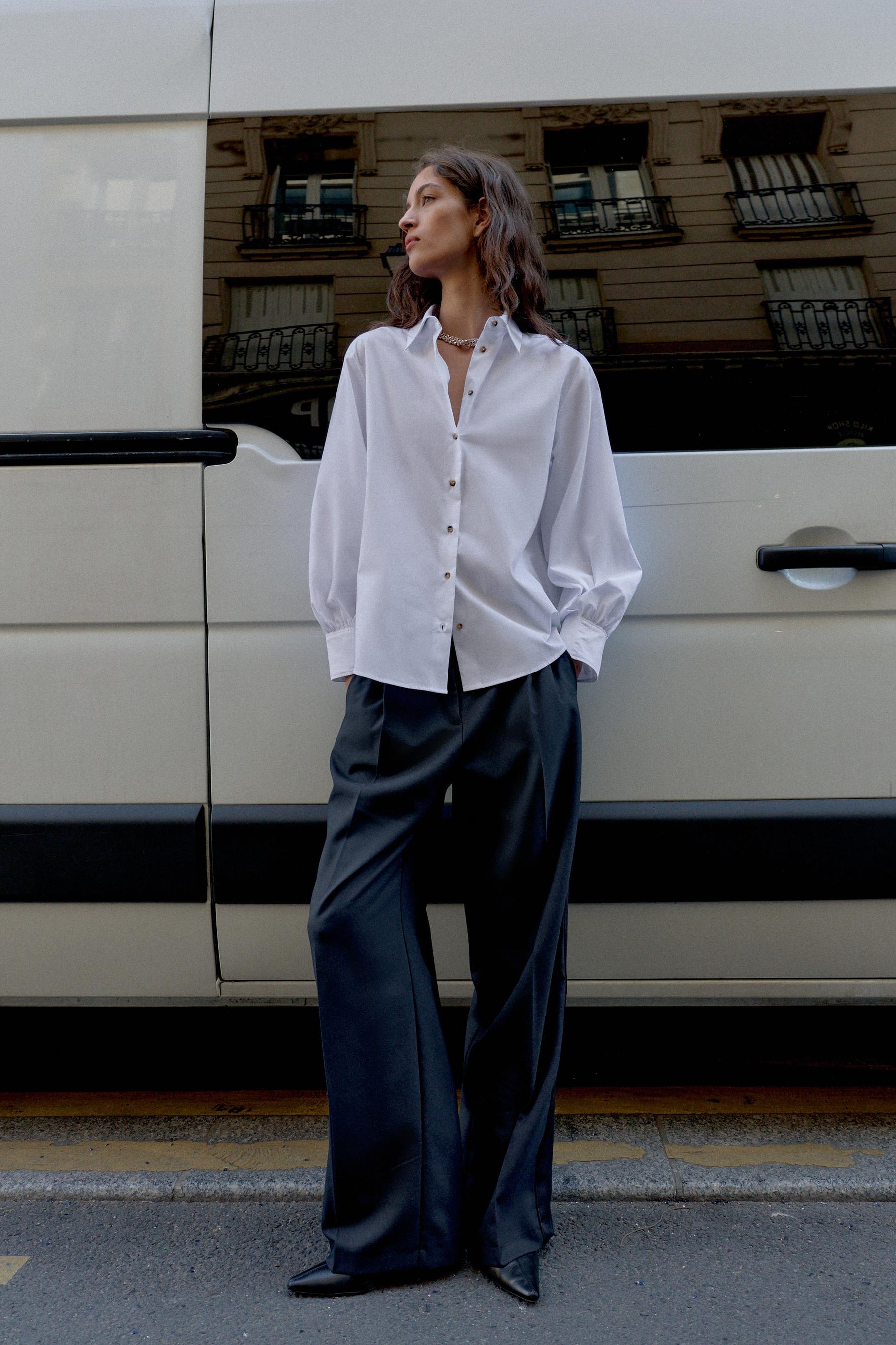 POPLIN SHIRT WITH CONTRAST