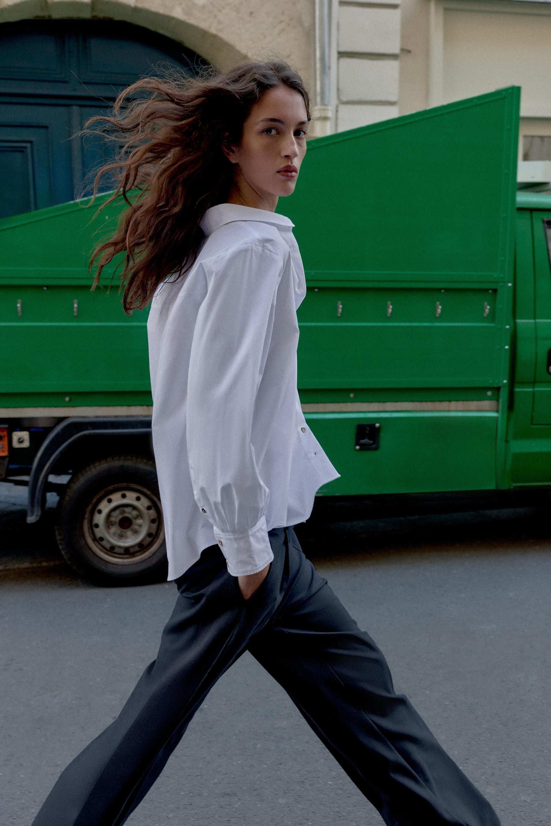 POPLIN SHIRT WITH CONTRAST