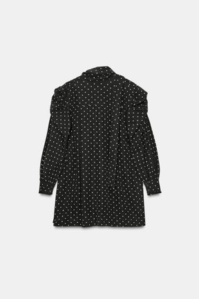 ZW COLLECTION POLKA DOT DRESS WITH SCARF DETAIL - Image 6