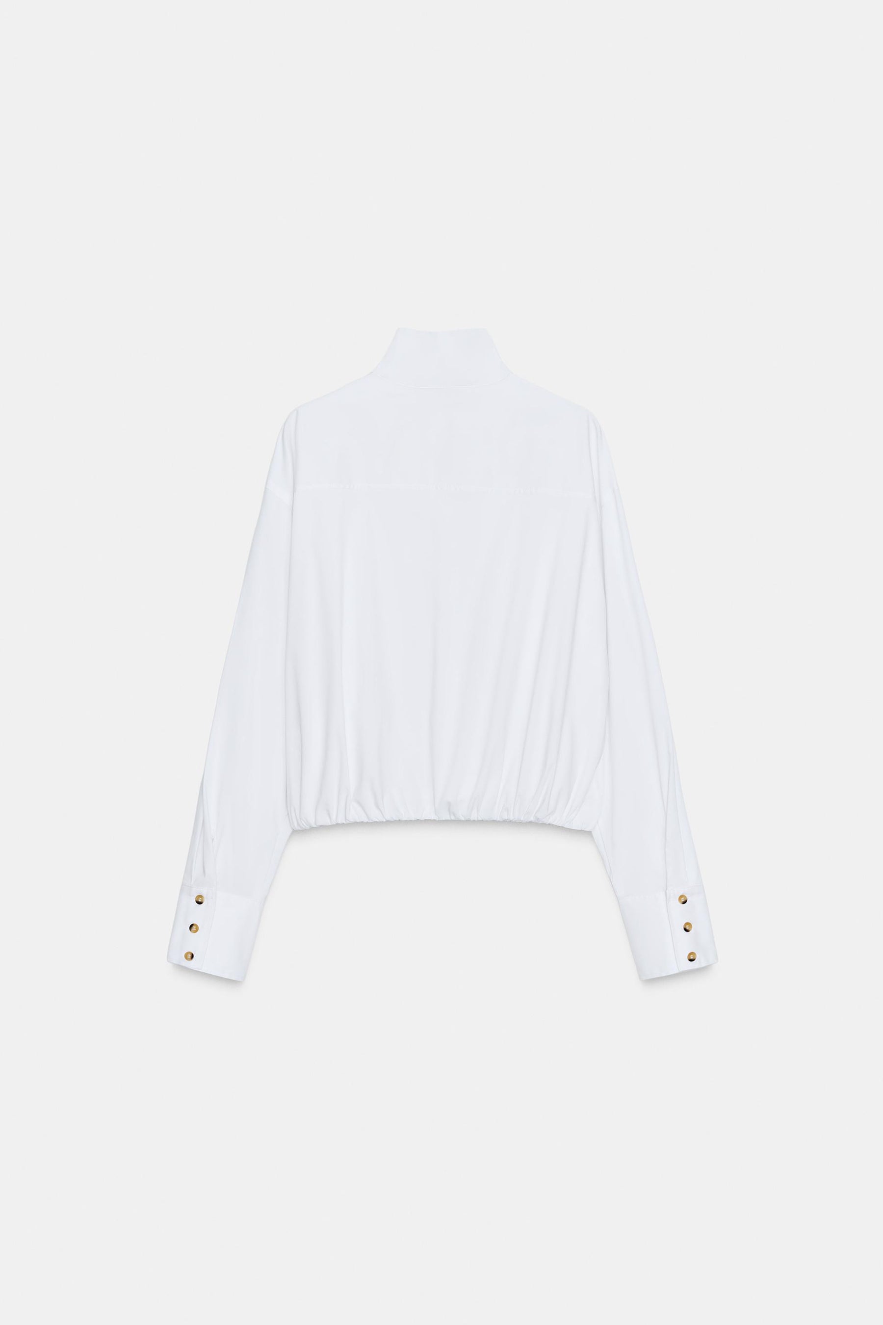 Puffball Hem Poplin Shirt