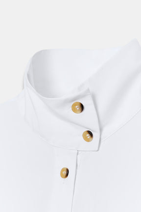 Puffball Hem Poplin Shirt
