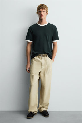 CONTRAST LEATHER DECK SHOES - Image 1