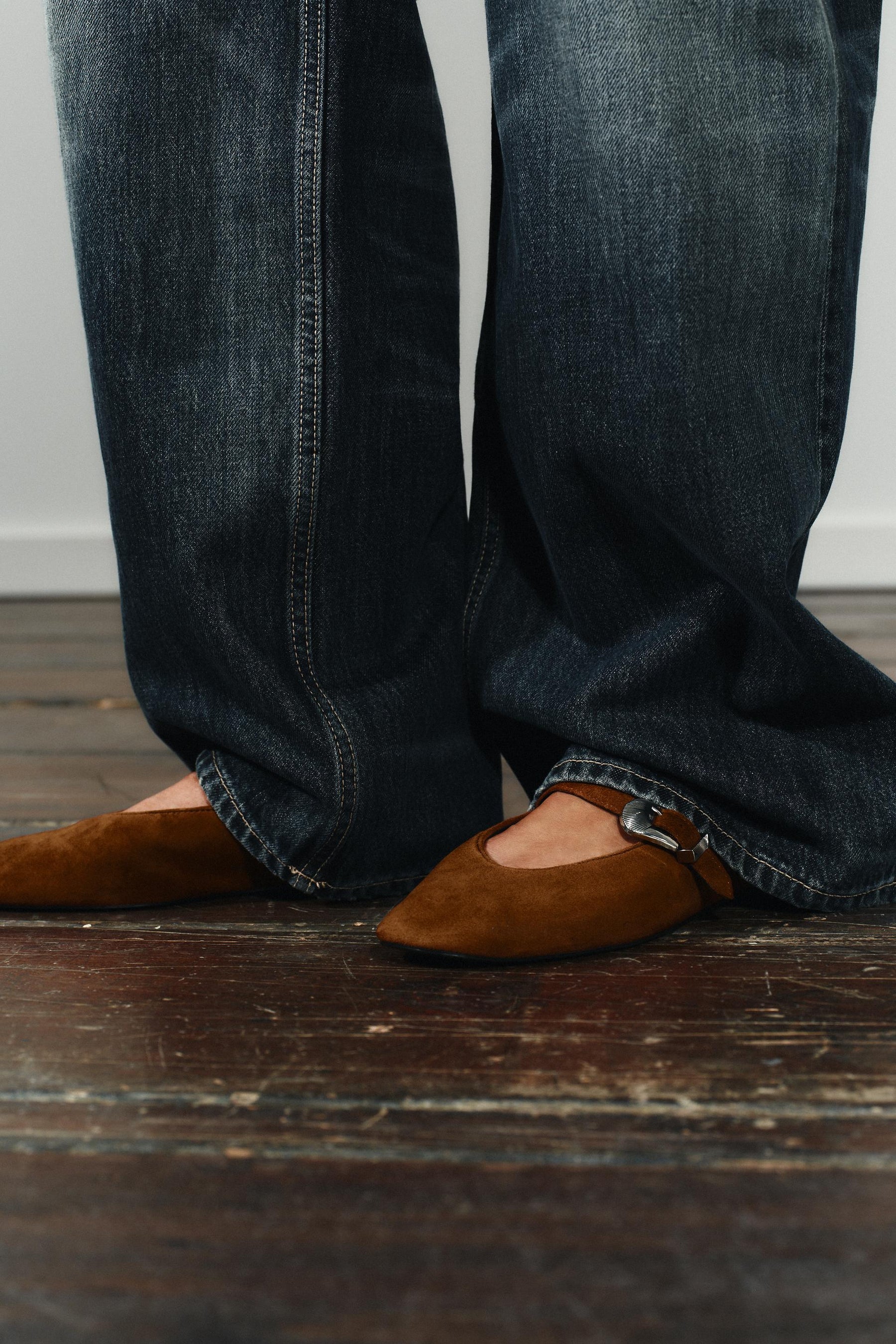 Suede Ballerina Shoes