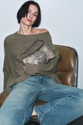 LEATHER ANIMAL PRINT HANDBAG