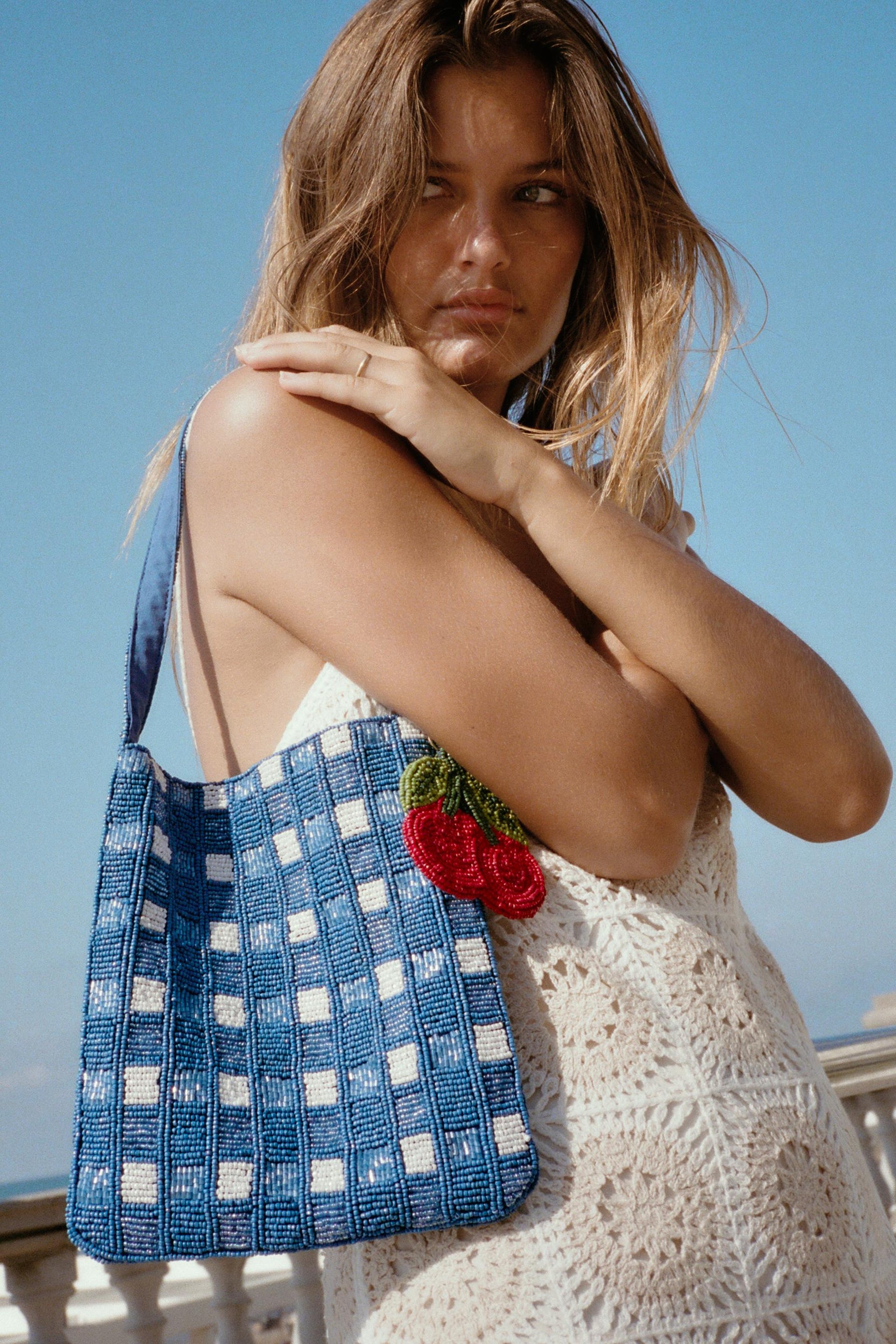 Beaded Mini Bucket Bag